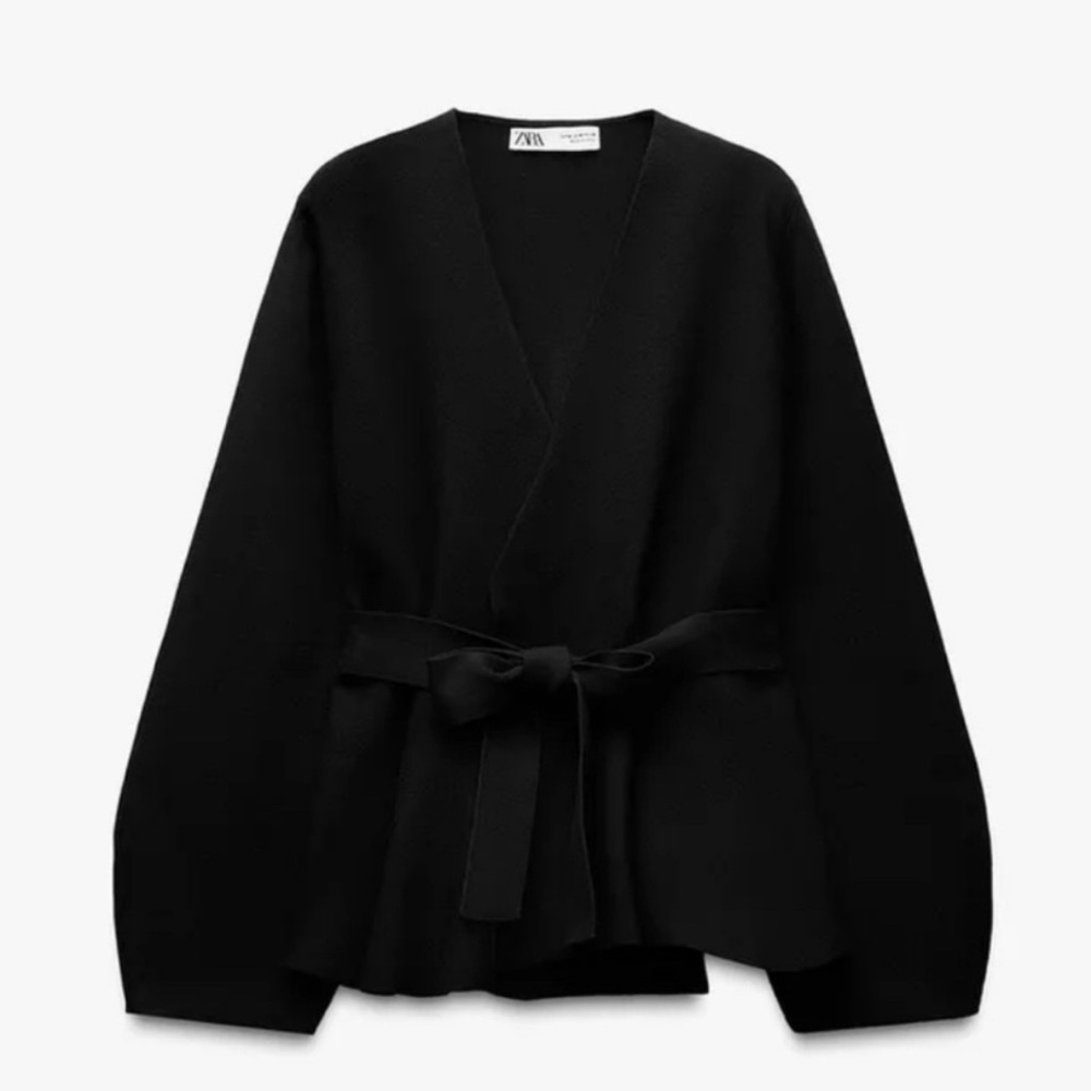 Zara Black Wrap Cardigan